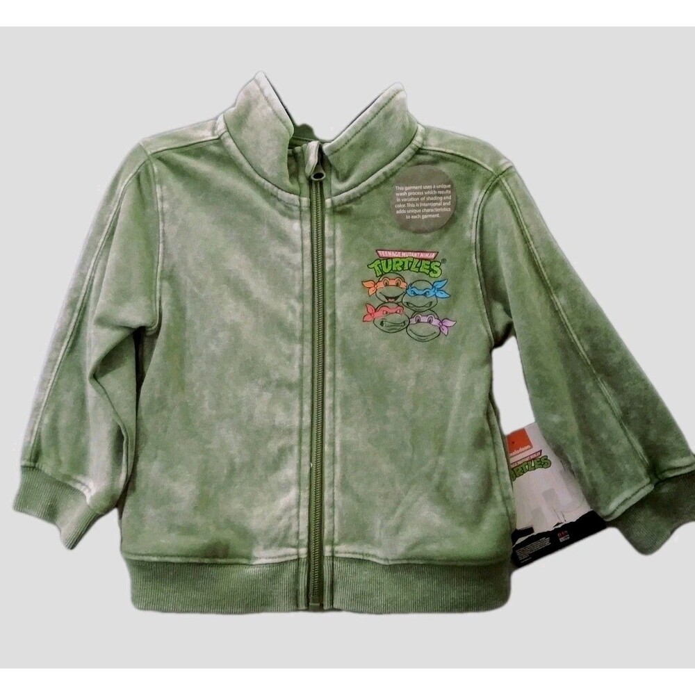 TMNT Jacket Teenage Mutant Ninja Turtle Size 2T Zip Up Sweatshirt Spring Hooded